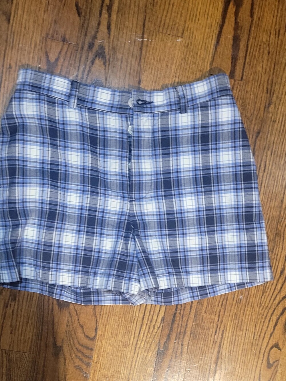5 For $25 GAP Womens Blue and White Plaid Flat Front Shorts